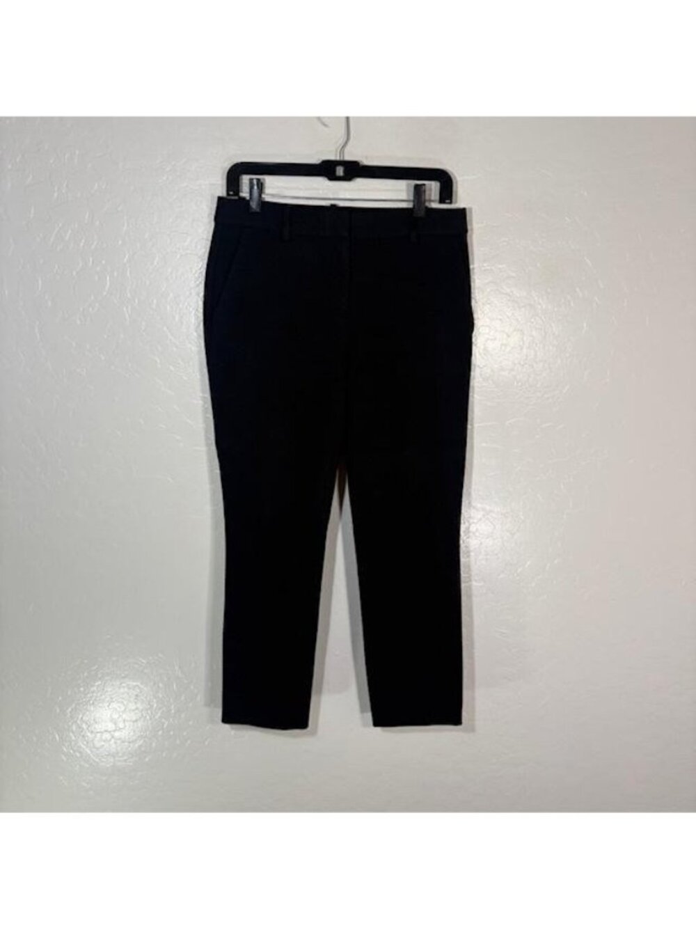 Theory Pants Womens 4 Black Treeca 2 Summer Knit Twill Tapered Ankle Dress Work